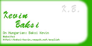 kevin baksi business card
